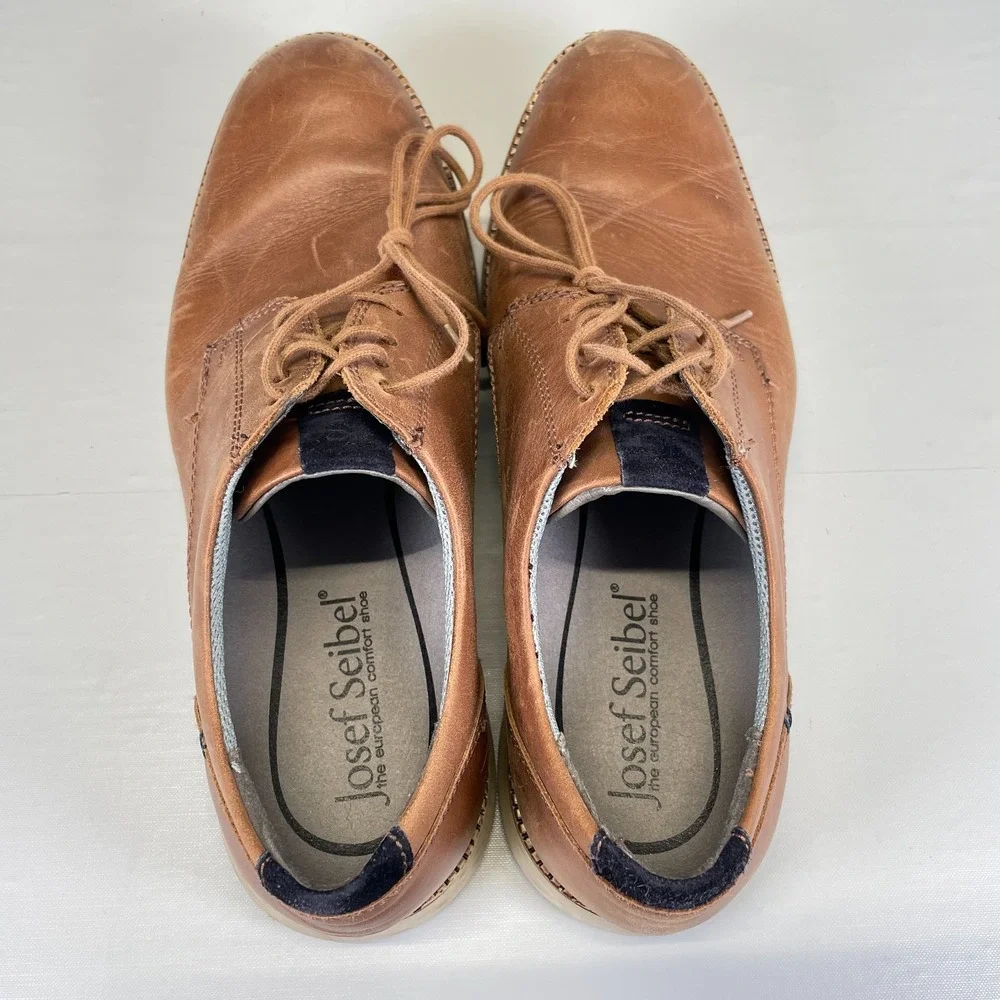 Josef Seibel Tyler Oxford Shoes Mens Size 42 US 9 Brown Leather Lace Up Casual